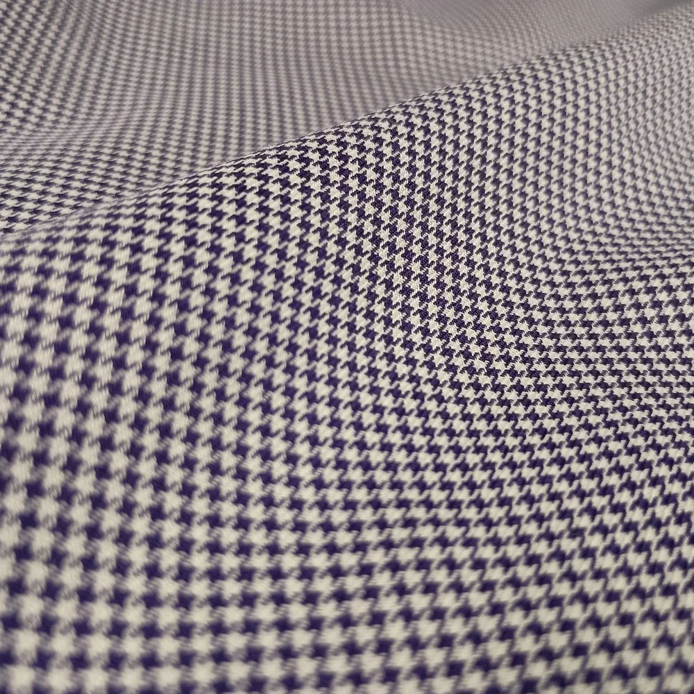 Jos A Bank L Travelers Collection Tailored Fit Purple Houndstooth‎ Mens Shirt